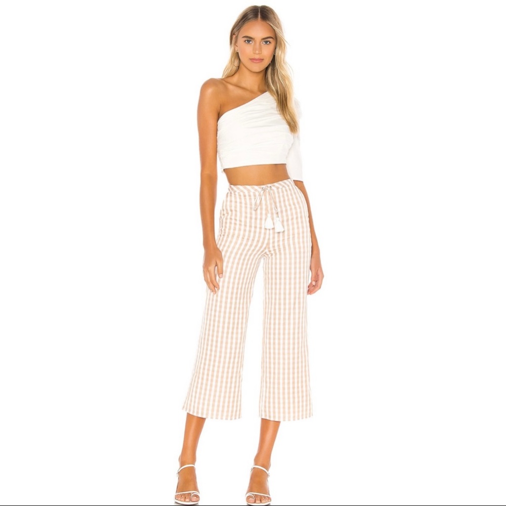 Majorelle Theo Plaid Wide Leg Crop Pants XS